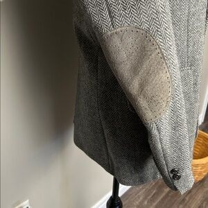 Vintage Sears Canada 100% Pure Wool Herringbone Blazer w/ Elbow Patches